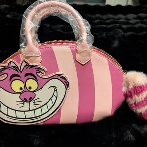 Pink Striped Women's Bag with Character Design